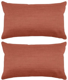 Stof Textile Sierkussen Bea - 2x - Terracotta - 30 X 50 Cm - Bank Kussens - Zitkussens - Binnen/buiten - Polyester