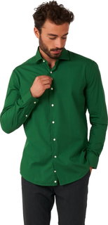 OppoSuits Shirt - Glorious Green - Heren Overhemd - Effengekleurd - Groen - Maat, L