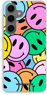 Case Company® - Hoesje Geschikt Voor Samsung Galaxy S24 Hoesje - Smiley N°1 - Soft Cover Telefoonhoesje - Bescherming Aan Alle Kanten En Schermrand